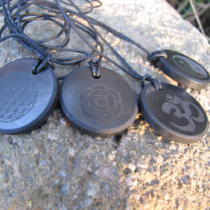 shungite engraved pendants